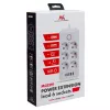 Ilgintuvas MACLEAN MCE391 W — 6 kištukinių lizdų, 4×USB-A + 1×USB-C, 3 m laidas, 110–240V, 2500W, baltas