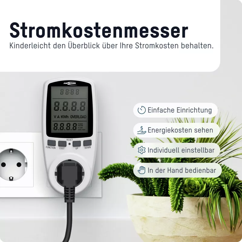 Energijos sąnaudų matuoklis ANSMANN APM2 120-0007 su LCD ekranu