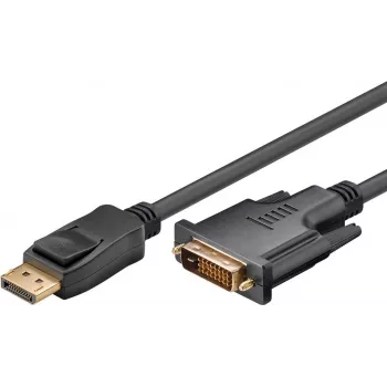 Wentronic Goobay DisplayPort į DVI-D adapterio laidas 1.2, juodas, 5 m – DisplayPort kištukas > DVI-D kištukas Dual-Link (24+1 kontaktas) (51963)