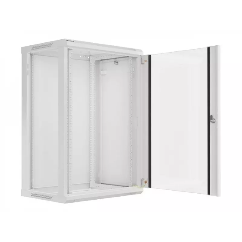 Lanberg sieninis montavimo stovo spintas 19'' 18U 600x450 mm pilkas (stiklinės durys)