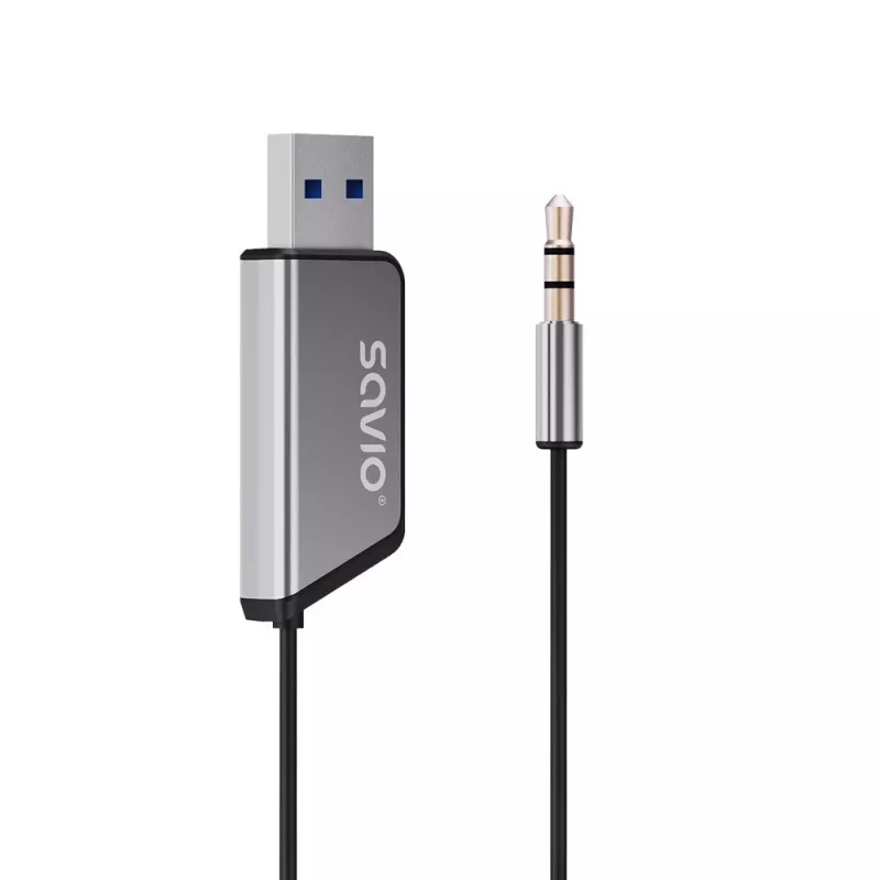 Savio TR-16 Bluetooth 5.3 siųstuvas AUX adapteris su laisvų rankų funkcija, Google Assistant/Siri