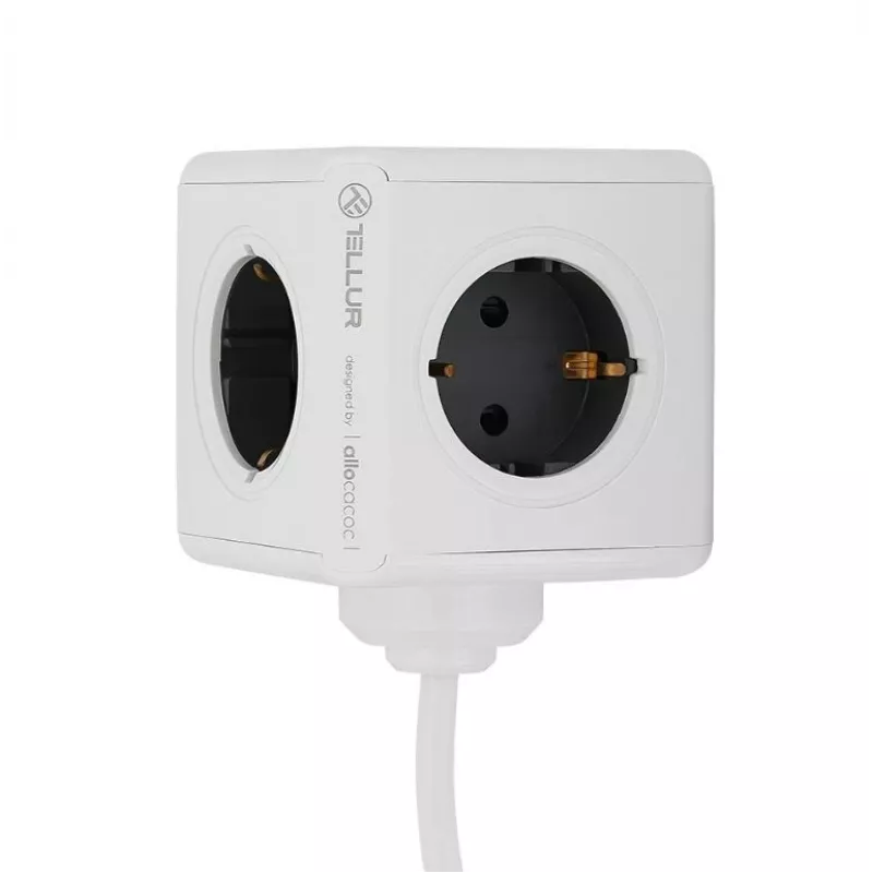 Ilgintuvas Tellur Power Cube Extended 4 kištukiniai lizdai 2 USB prievadai