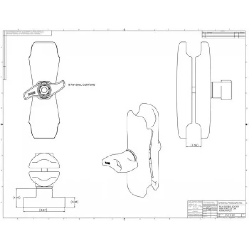 Dvigubos lizdo rankena RAM Mounts RAM-D-201U
