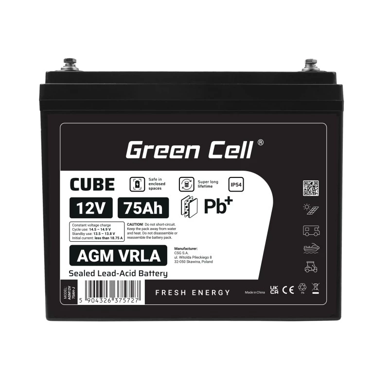 Akumuliatorius AGM VRLA 12V 75Ah IP54