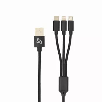 Sbox USB 2.0 8-pin/Type-C/Micro USB įkrovimo laidas 2.4A 1M BULK