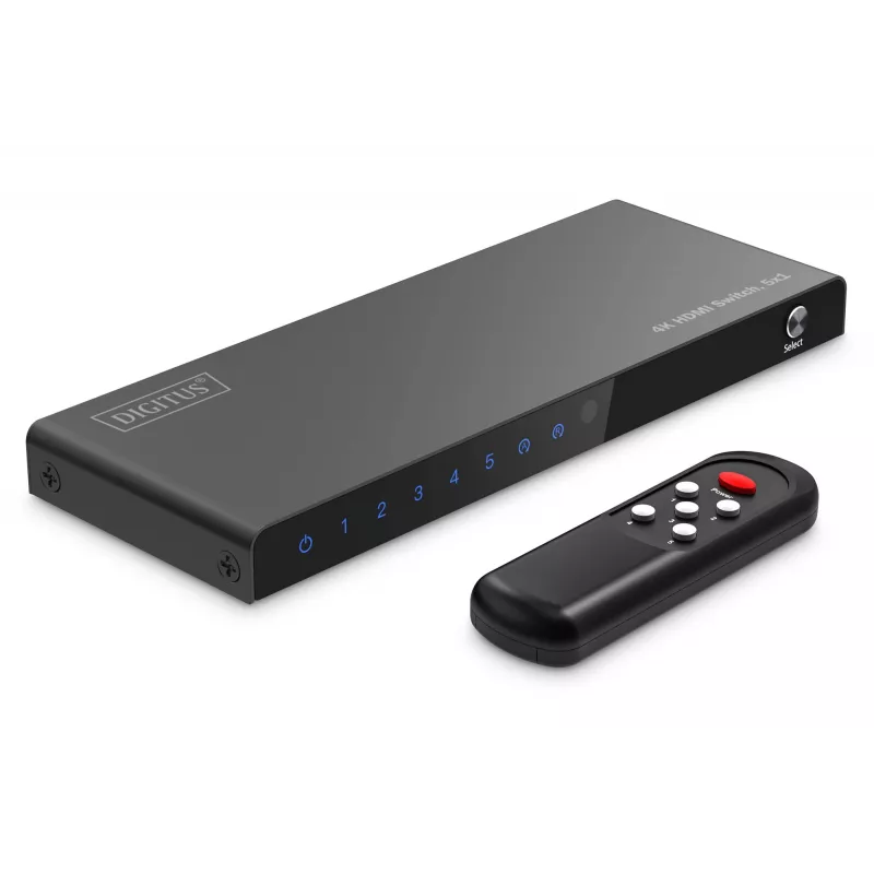HDMI jungiklis DIGITUS DS-55332, 5x1, 4K@60Hz