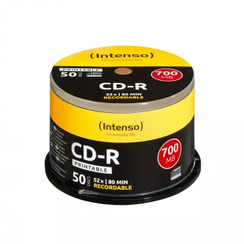 CD-R Intenso 1801125 700 MB 52x Įrašomas Tuščias Diskas, Spausdinamas, 50 vnt. Verpstėje