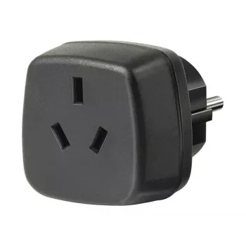 Kelioninis adapteris AUS/CN > įžemintas kištukas, lizdo adapteris juodas