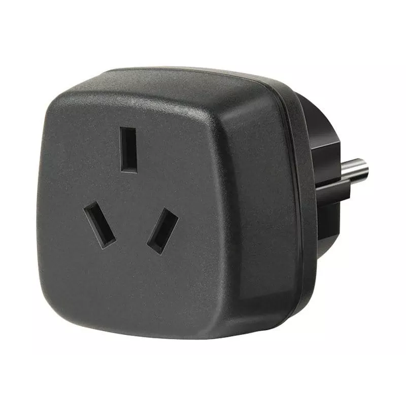 Kelioninis adapteris AUS/CN > įžemintas kištukas, lizdo adapteris juodas