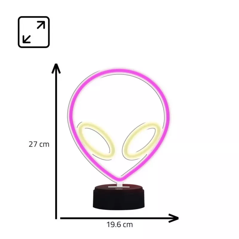 Stalinė lempa MANTA SNL86PK Style Neon Lights UFO Pink – dekoratyvinė neoninė rožinė lempa