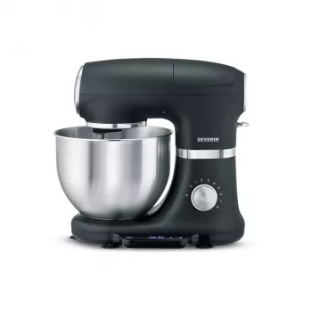 Virtuvinis kombainas Severin KM 3898, 1000 W, 5.5 L, juodas, šlifuotas plienas, sidabrinis