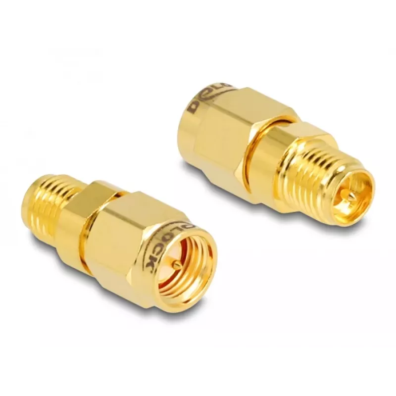 DeLOCK adapter RP-SMA lizdas į SMA kištuką 9 mm skersmuo 18 mm plotis