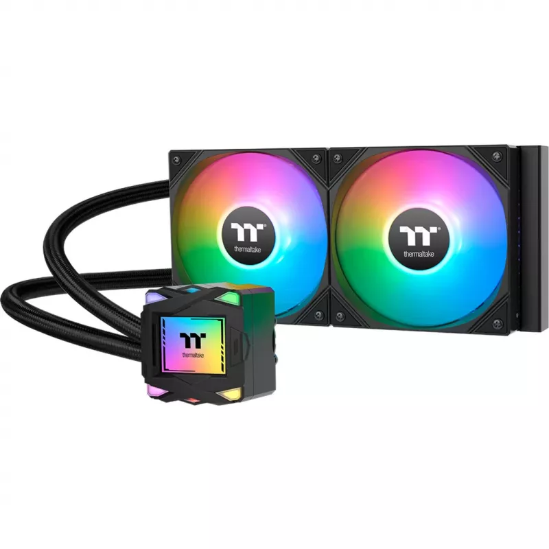 Thermaltake LA240 ARGB skysčio aušinimo rinkinys pagrindinei plokštei 12 cm juodas 1 vnt.