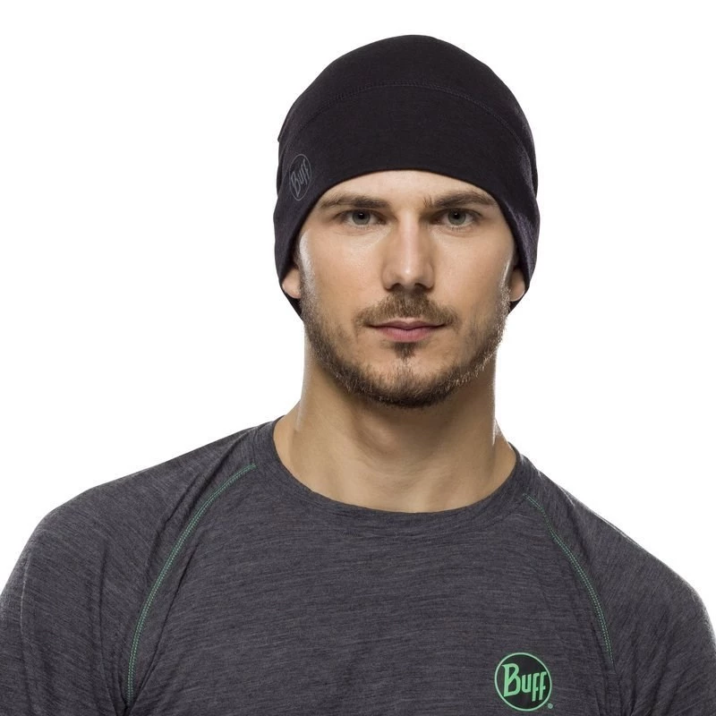 Kepurė BUFF MERINO LIGHTWEIGHT BEANIE SOLID BLACK vieno dydžio