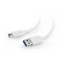 USB-C į USB3 kabelis 0,1 m baltas GEMBIRD CCP-USB3-AMCM-W-0.1M