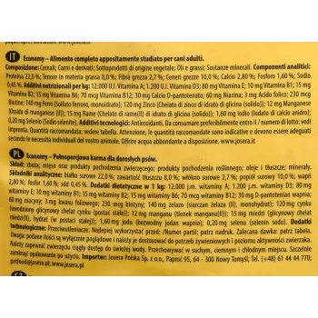 Josera JosiDog Economy 15 kg Suaugusiems šunims su kiauliena ir daržovėmis