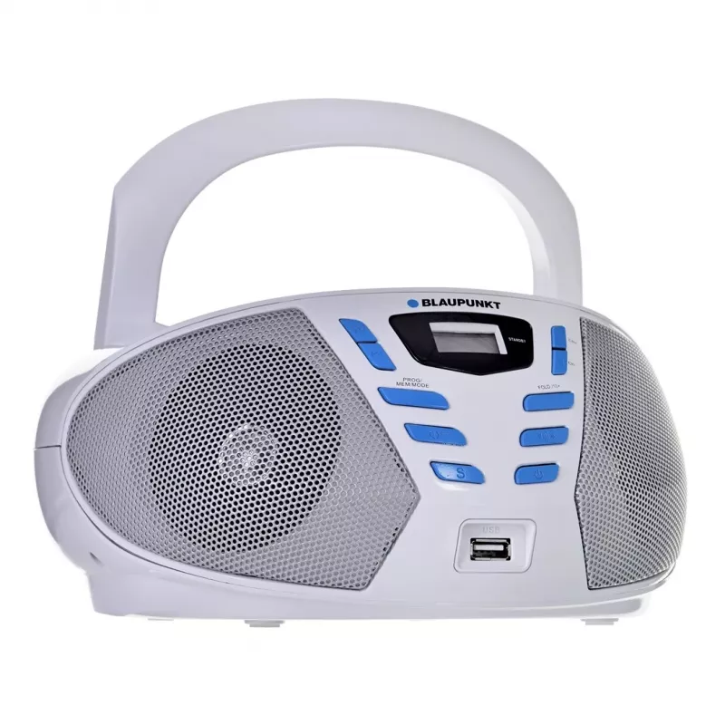 Blaupunkt BB7-WH nešiojama stereo sistema, 2.4 W, FM, pilka, MP3 atkūrimas