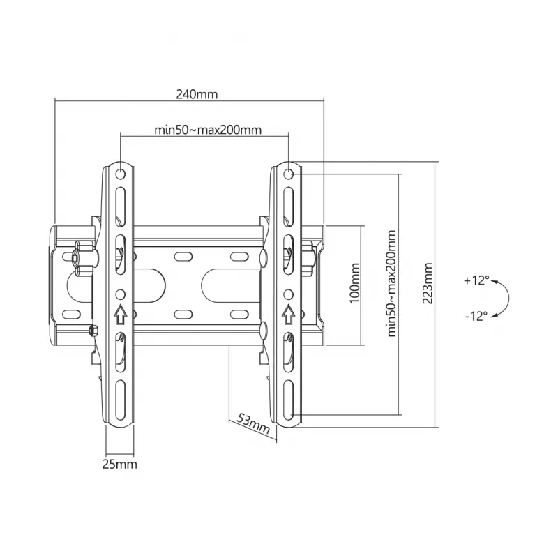 SBOX PLB-2522T-2 pasukamas TV laikiklis sienai 23–43 col. (23–43 kg) VESA 200×200