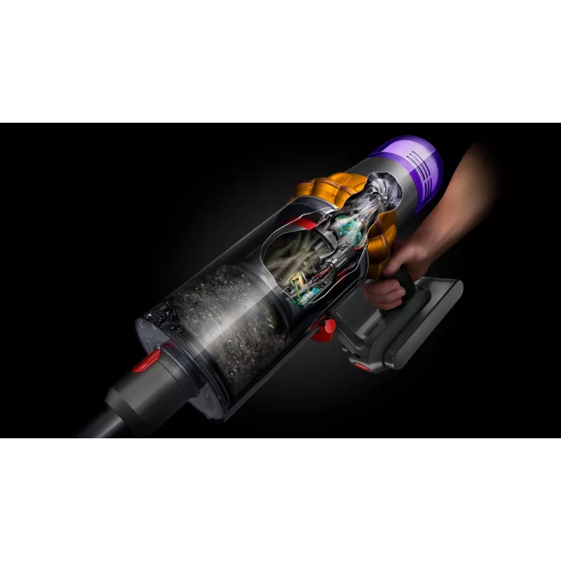 Belaidis dulkių siurblys Dyson V15 Detect Absolute, nikelio/gelsvos spalvos, 446986-01