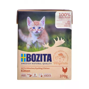 BOZITA Fresh Menu Kitten Chunks in sauce šlapias kačių ėdalas kačiukams 370g