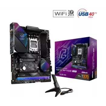 Motininė plokštė ASRock X870 Riptide WiFi — ATX, AMD X870, Socket AM5, DDR5, 4 DIMM, 256 GB, Wi‑Fi 7, 2.5GbE
