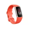 FITBIT Charge 6 – kūno rengybos sekimo apyrankė su NFC, apyrankė – koralinė, korpusas – šampano auksinis aliuminis