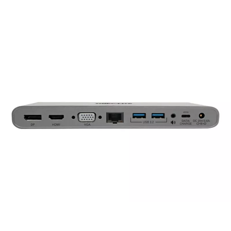 Eaton Tripp Lite USB-C Dock, Triple Display - 4K HDMI/DisplayPort, VGA, USB 3.2 Gen 1, USB-A/USB-C Hub, GbE, 100W PD Įkrovimas, Tarptautiniai Maitinimo Laidai - dokavimo stotelė USB-C
