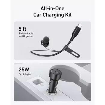 Belaidis magnetinis automobilinis kroviklis Anker MagGo 15W – 15W Qi greitasis krovimas išmaniesiems telefonams, juodas