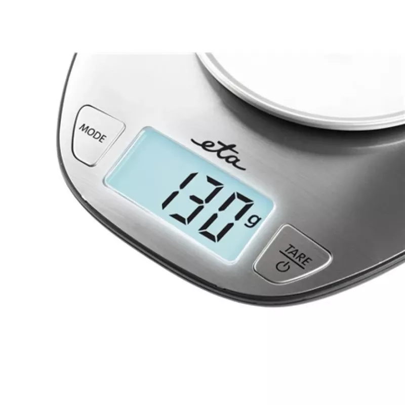 Virtuvinės elektroninės svarstyklės ETA Dori, nerūdijantis plienas, 5 kg, 1 g tikslumas