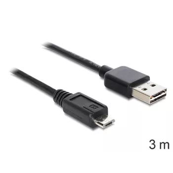 USB kabelis DeLOCK EASY-USB 2.0-A - USB 2.0 micro-B 3m