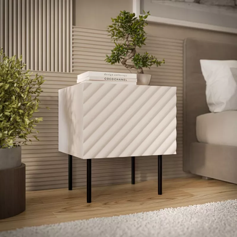 Nakties spintelė Cama LUCCA, cama meble, 47x40x52 cm, kashmiras, MDF/medžio drožlių plokštė, 2 vnt. rinkinys