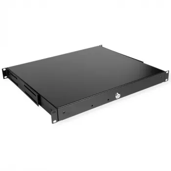 ROLINĖ 19 inch 1U užrakinamas stalčius juodos ABS spalvos