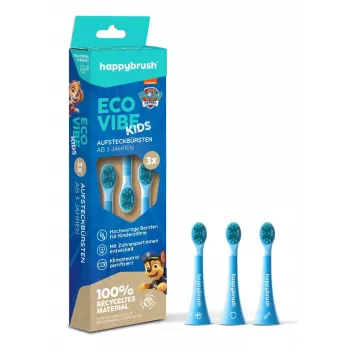 happybrush EcoVibe Kids Paw Patrol atsarginiai šepetėlių antgaliai, mėlyni, 3 vnt.