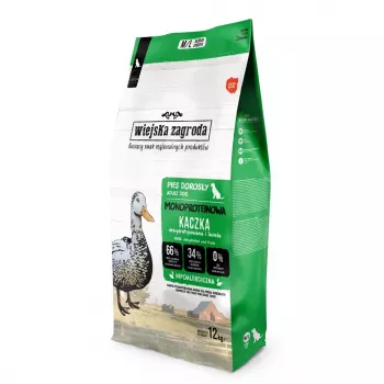 WIEJSKA ZAGRODA Monoproteinowa Kaczka M/L - sausas šunų ėdalas - 12kg