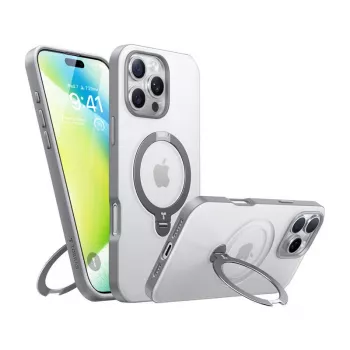 Permatomas dėklas Torras iPhone 16 Pro — UPRO OSTAND SPIN SERIES, plonas lengvas apsauginis dangtelis