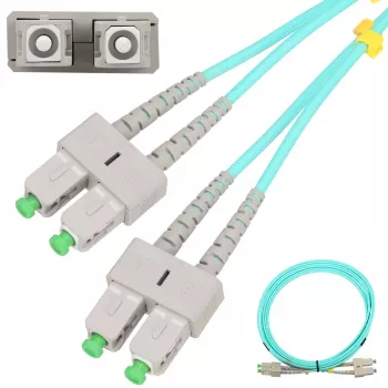 Šviesolaidinis pataisas Extralink SC/APC–SC/APC, daugiamodis OM3, duplex, 3 mm apvalkalas, 5 m