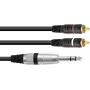 Stereo adapterinis kabelis Omnitronic 2x RCA (Cinch) į 2x RCA, 1.5 m, modelis 30225223