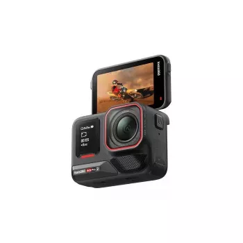 Veiksmo sporto kamera Insta360 Ace Pro 2 — 50 MP, 8K Ultra HD (7680×3272), 1/1,3 colio jutiklis, iki 240 kadrų/s, įmontuotas ekranas, Wi‑Fi, MicroSD, 177,7 g, juoda