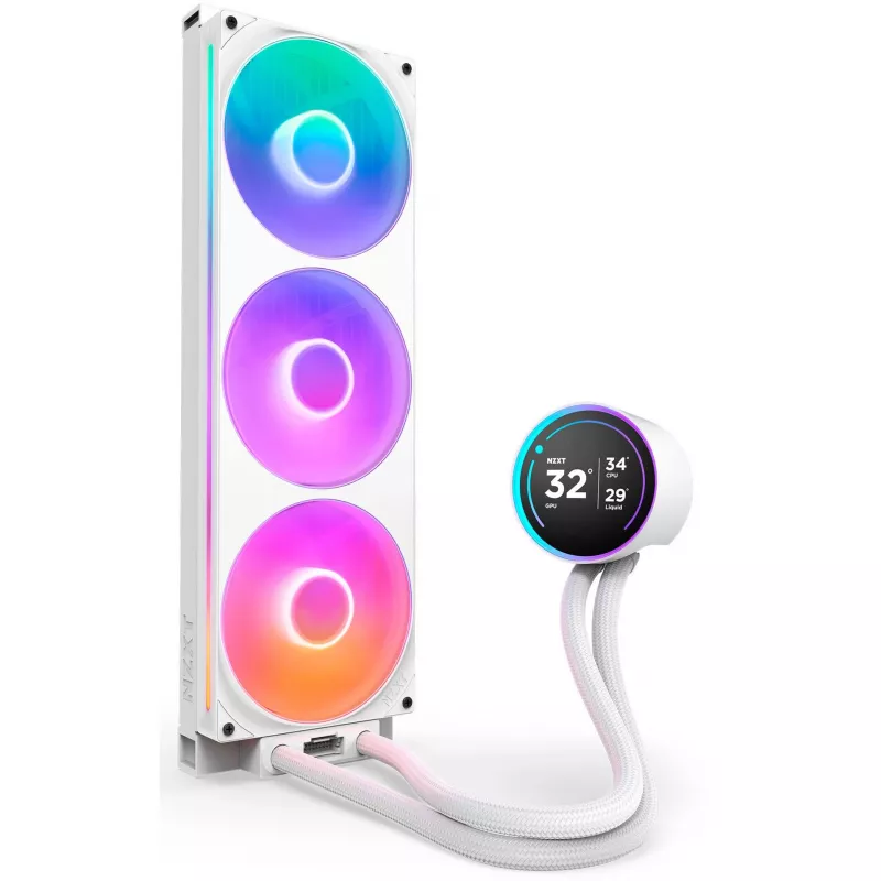 Kraken Elite 420 RGB 420 mm, skysčio aušinimo rinkinys baltas