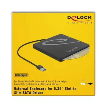 Išorinis korpusas ODD DeLOCK 42604 13.3 cm (5,25 colio) SATA III juodas