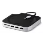 Satechi stovas-hub'as ST-GNMMES su SSD korpusu, USB 3.2 Gen 2 Type-C, USB-A ir SD, sidabrinis