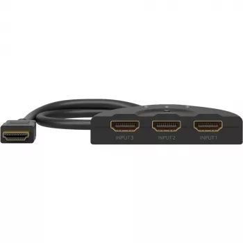 HDMI jungiklis 3 į 1 (4K @ 60Hz), juodas, su 55 cm laidu