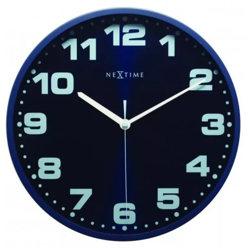 NeXtime 3053bl Dash Blue sieninis laikrodis, Ø 35 cm, mėlynas