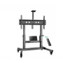TV stovas ONKRON TS1991E-B mobilus grindinis laikiklis 55–100 colių televizoriams, juodas, aukštis 1100–1600 mm, 130 kg, VESA iki 1000×600