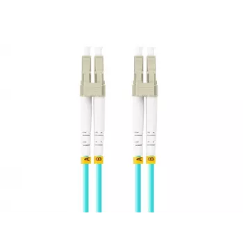 Šviesolaidinis pataisos laidas MM LC/UPC-LC/UPC DUPLEX 3.0MM OM3 50/125 LSZH 2M Aqua