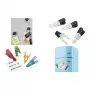 Magnetinis laikiklis WEDO Notiz-Magnethalter GLOSSY 4 vnt. rinkinys juoda/skaidri su spaustuku
