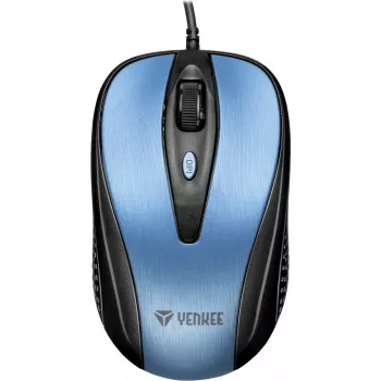 Yenkee YMS 1025BE QUITO USB laidinė pelė, optinė, 4 mygtukai, simetriška, mėlyna