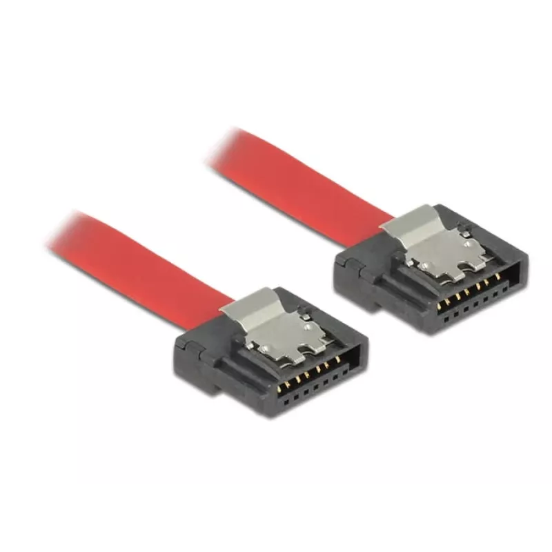 SATA kabelis DeLOCK 0.3m SATA III 7 kontaktų raudonas
