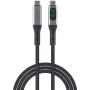 USB-C kabelis 4smarts 541438 USB4 Gen 2x2 1,5 m USB-C juodai pilkas