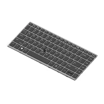 HP L14379-041 klaviatūra, skirta HP EliteBook 745 G5, vokiškas QWERTZ išdėstymas, juoda